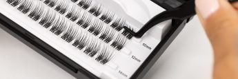 grappes de cils avec de la colle transparente nanolash